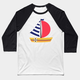 A sailboat, isolated on white background. Summer sea sports activity concept. Baseball T-Shirt